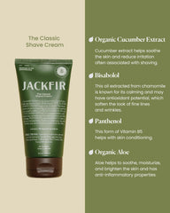 Crème Jackfir Classic: application fluide et mousse nourrissante pour une préparation idéale.