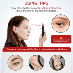 Miroir Jadazror avec vision agrandie 65% pour maquillage précis.
