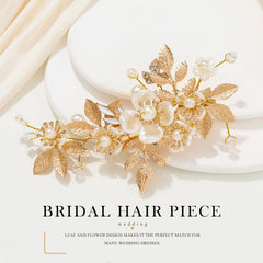 Accessoire cheveux JAKAWIN or mariée, sublime un chignon ou une demi-queue.