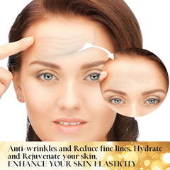Patchs hydrogel Jakuva frontales 24K Or pour hydratation durable.