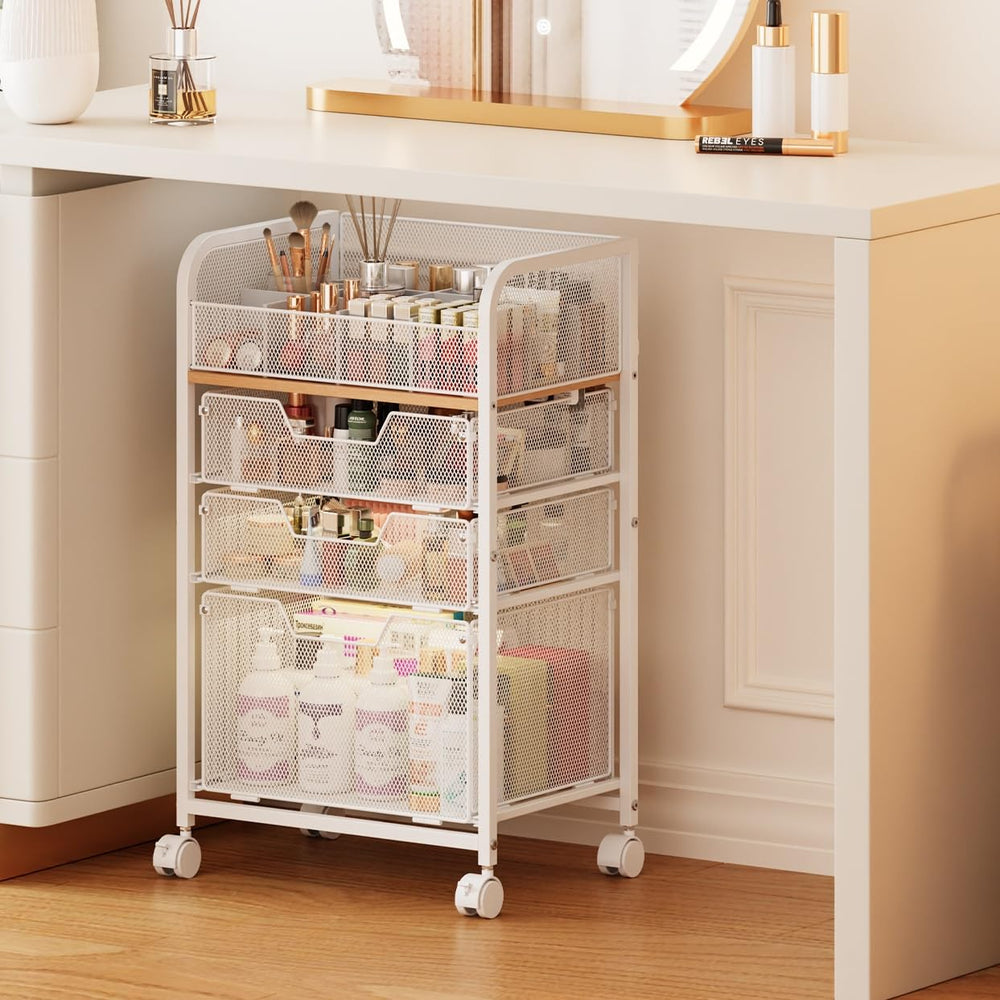 Jakyitvi Rangeur Maquillage Quatre Niveaux – rangement élégant et pratique pour vos produits.
