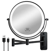 Miroir JANEEVA 8 pouces éclairé, vue générale du visage pour le maquillage.