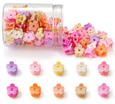 JANFUN pinces-cheveux-fleurs-mini rose, parfait pour cheveux fins et tenues colorées.