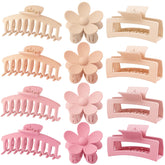 JANFUN pinces fleurs roses pour cheveux, maintien élégant et durable.