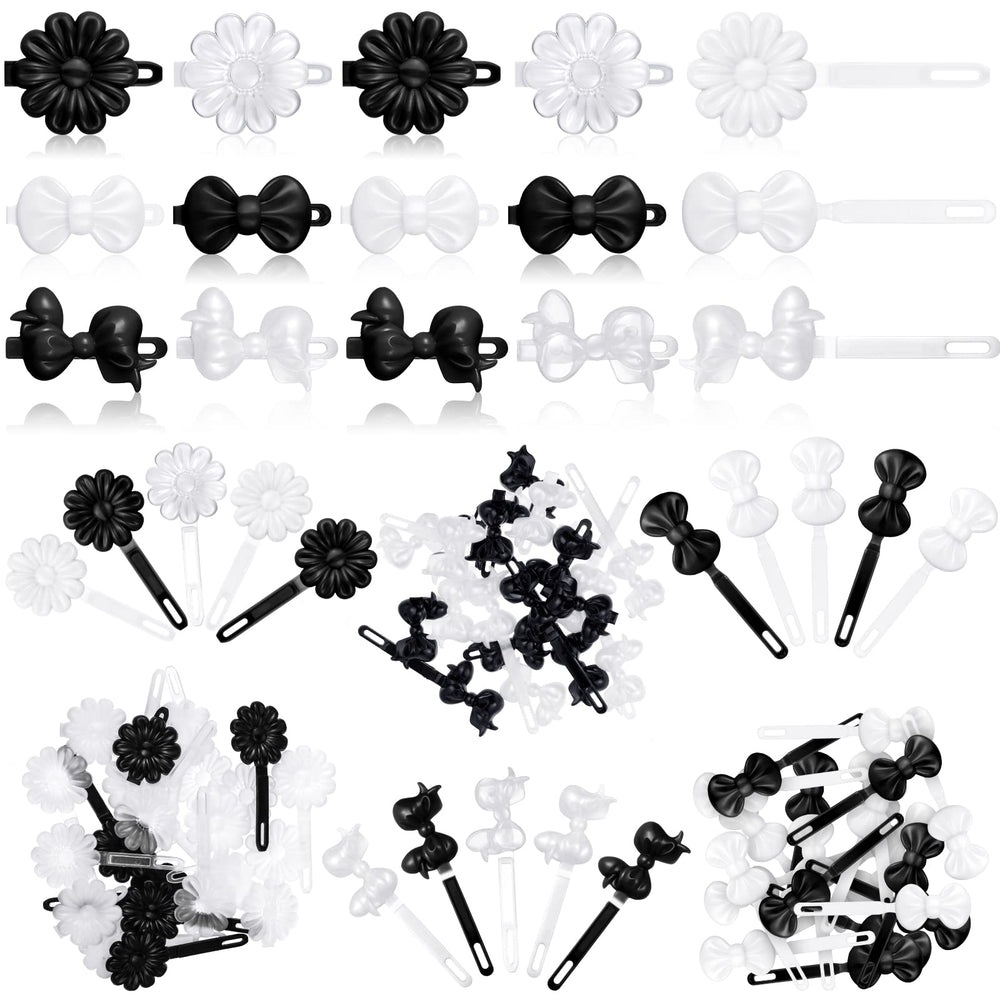 Pinces Janinka dessins animés blanches, pratiques pour coiffures quotidiennes des petites filles.