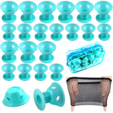 JANYUN ensemble 40 pièces de rouleaux cheveux cyan pâle pour coiffage sans chaleur