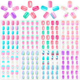 Ongles autocollants JANYUN gradient rose-violet pour filles