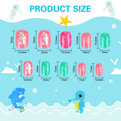 Ongles autocollants JANYUN imprimé poisson et écailles