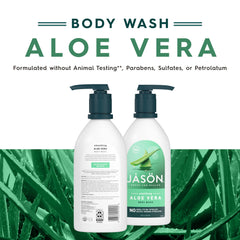 Gel douche JASON Aloe Vera — vitamine E et B5 pour nourrir la peau.