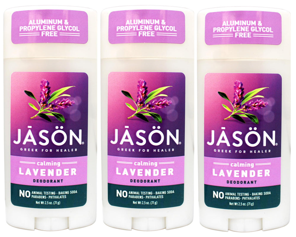 JĀSÖN Calming Lavender Deodorant Stick trio pack front for all-day odor control