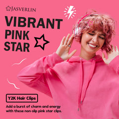 Épingle étoile Y2K JASVERLIN fuchsia petit, ajout brillant