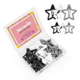 Pince-cheveux Jasverlin étoile noire 01, style rétro et maintien fiable pour festivités.