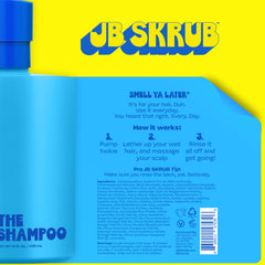 Versement facile du shampooing JB SKRUB pour une routine sans effort.