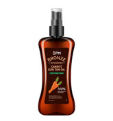 Jeallis Carotte Sun huile bronzante en bouteille spray, hydratation légère.