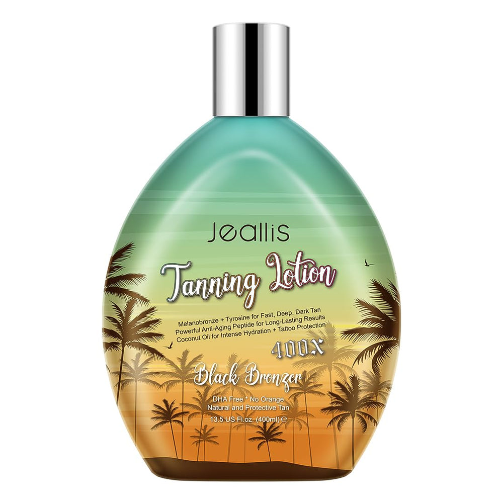 Jeallis Extreme Dark Tanning Lotion — bouteille prête pour bronzer rapidement et naturellement.