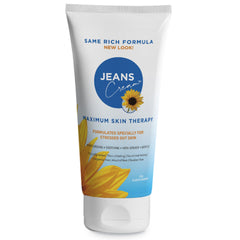 Jeans Cream: Bouteille versement, refroidissement doux pour peaux sensibles.