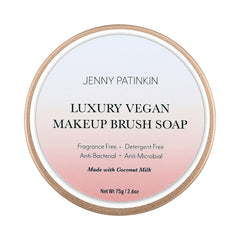 Jenny Patinkin Savon pinceaux vegan luxe, nettoyage efficace pour une brillance des poils intacte.