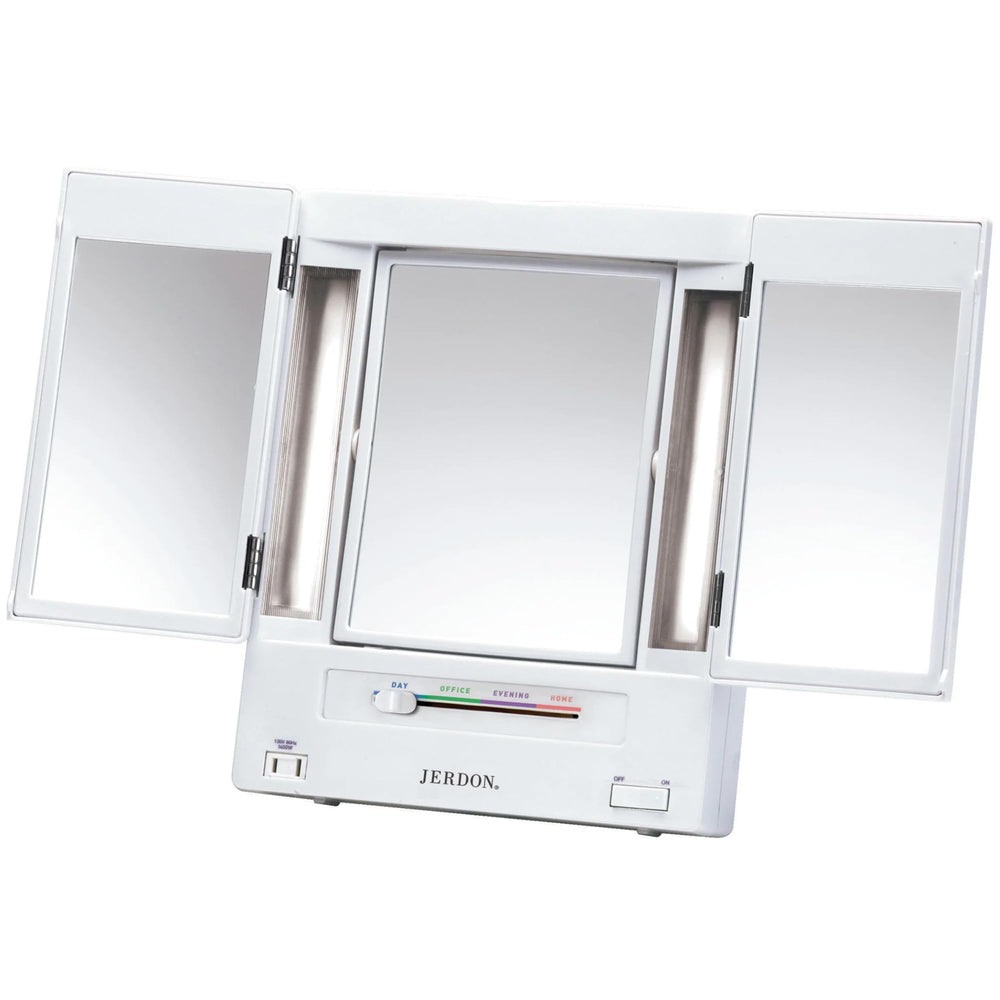 Miroir JERDON éclairage 1x pour un maquillage précis.