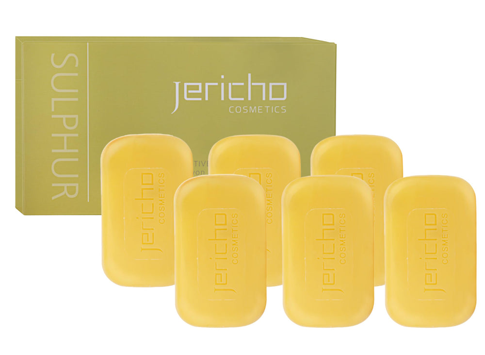 Savon Jericho au soufre Mer Morte et olive, purification douce pour peau grasse.