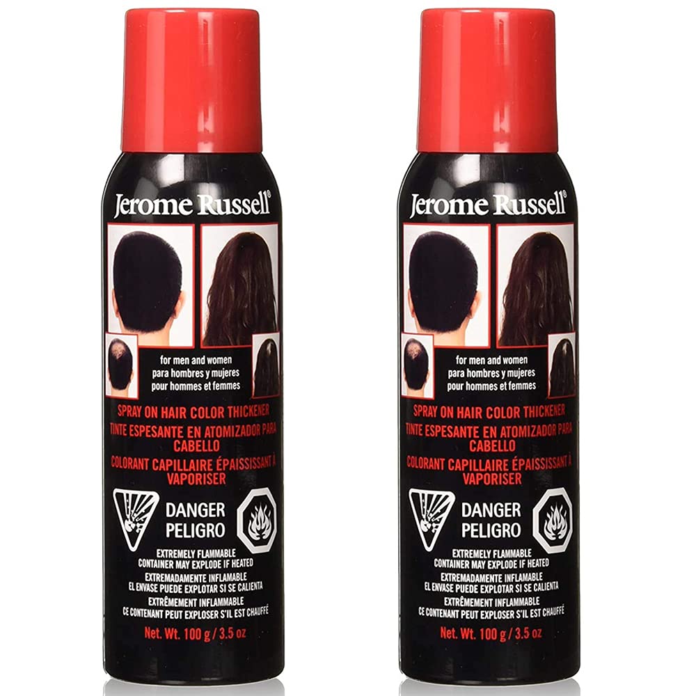 Jerome Russell spray couleur cheveux brun moyen, couverture racines rapide et facile.