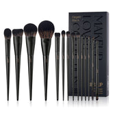 Pinceaux Jessup 14 pièces noir – ensemble professionnel pour le visage.