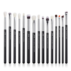 Pinceaux Jessup ensemble yeux 15pcs pour un maquillage précis et polyvalent.