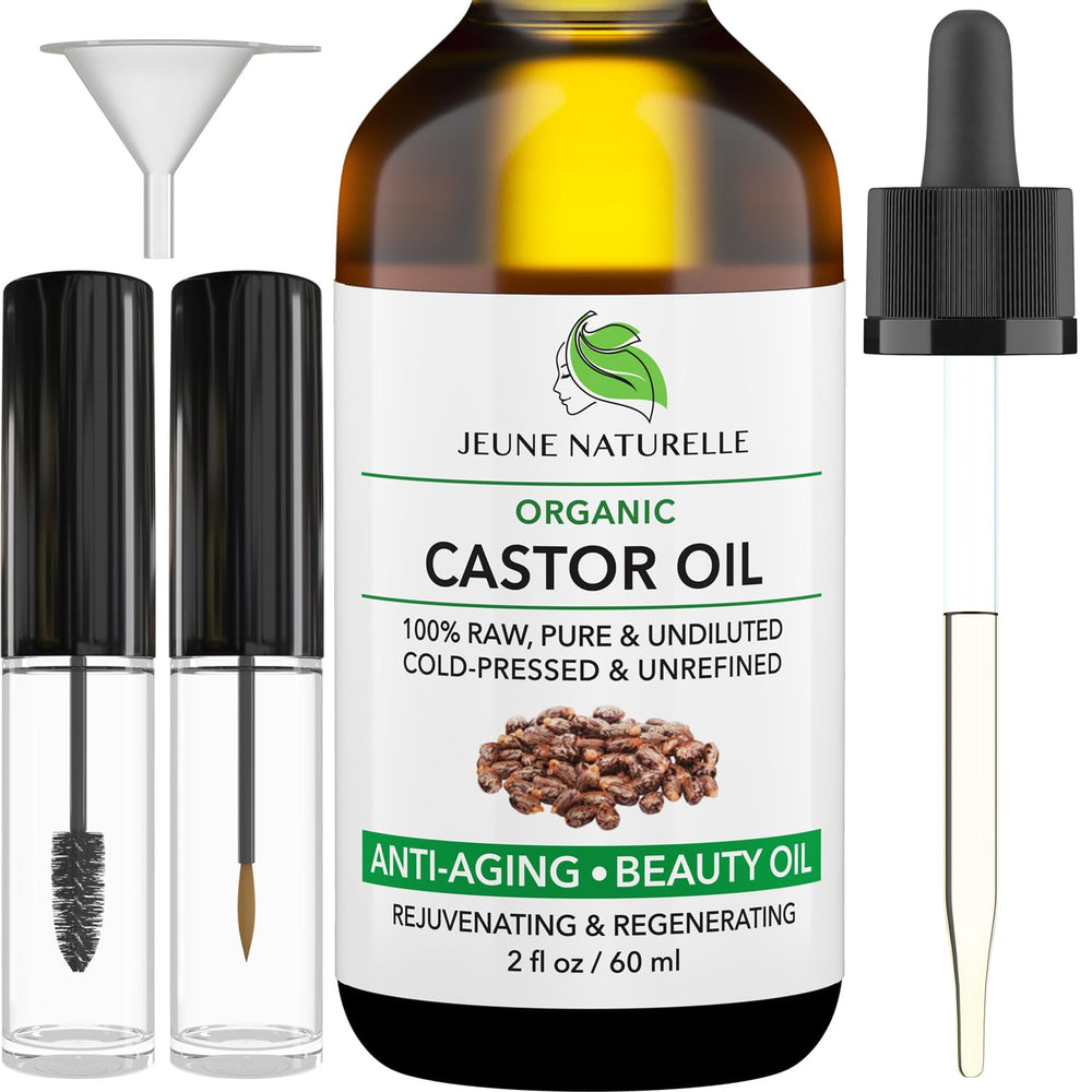 Jeune Naturelle huile de ricin, bouteille pur pour soin capillaire possible.