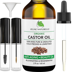Jeune Naturelle huile de ricin, bouteille pur pour soin capillaire possible.