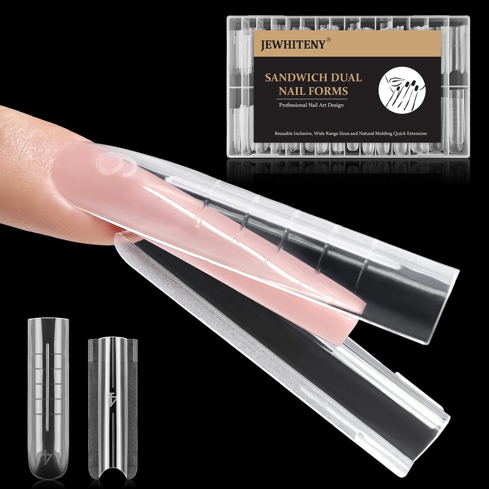 JEWHITENY – formes ongles sandwich duales 01, ajustement précis pour extensions naturelles.