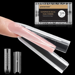 JEWHITENY – formes ongles sandwich duales 01, ajustement précis pour extensions naturelles.