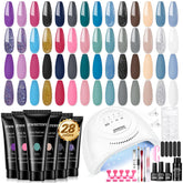JEWHITENY kit 28 couleurs - palette variée pour ongles durables à domicile.