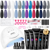 JEWHITENY kit-gel-ongles avec lampe 48W pour résultats salon à domicile