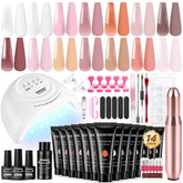 JEWHITENY kit poly gel avec lampe UV 48W pour durcissement rapide.