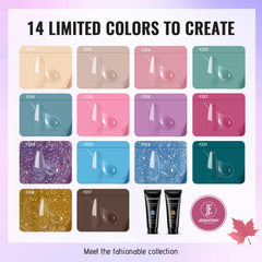 JEWHITENY 14 couleurs gel polymère de 15 ml pour poses variées