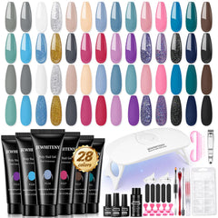 JEWHITENY Poly Gel Kit – lampe et ongles, utilisation maison facile et rapide