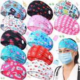 Bandeau Jexine infirmiere, motif elegant, bouton pratique pour un port confortable.