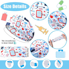 Bandeau Jexine infirmiere, motif floral, approprié pour les longues heures de travail.