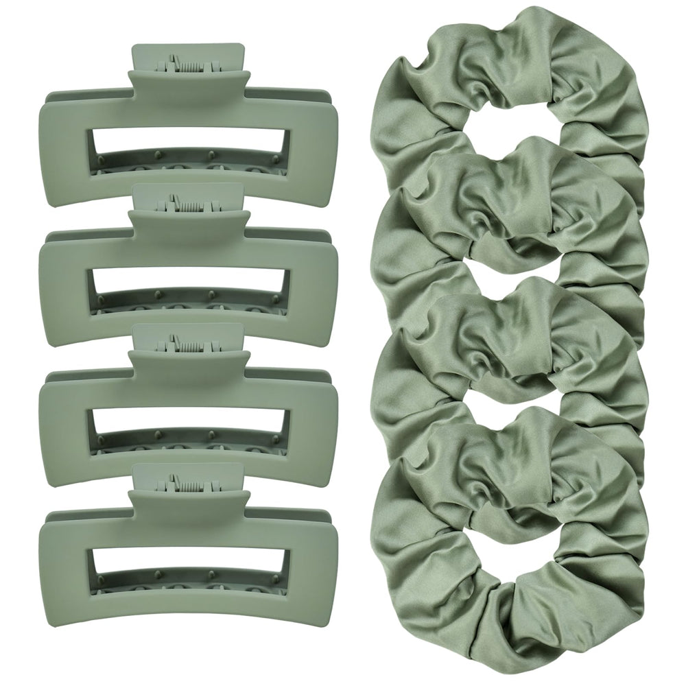 JGQUR pinces carré matte vert – tenue fiable pour cheveux épais ou fins.