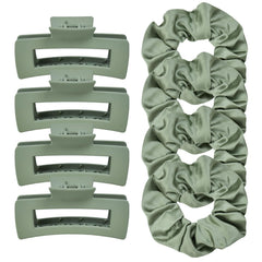 JGQUR pinces carré matte vert – tenue fiable pour cheveux épais ou fins.