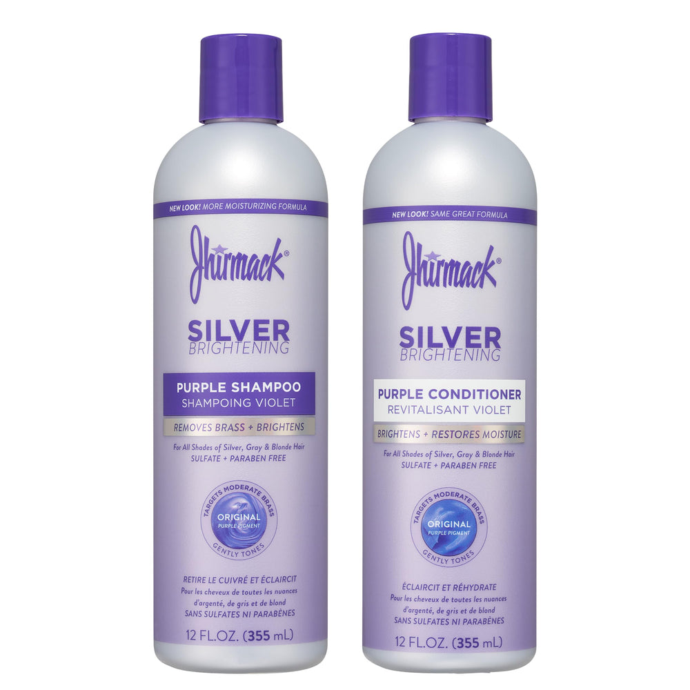 Shampoing violet Jhirmack en flacon violet – neutralise les reflets jaunes.