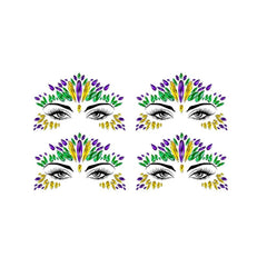 JHJEWH Mardi Gras – bijoux visage, brillance lumineuse lors des mouvements festifs.