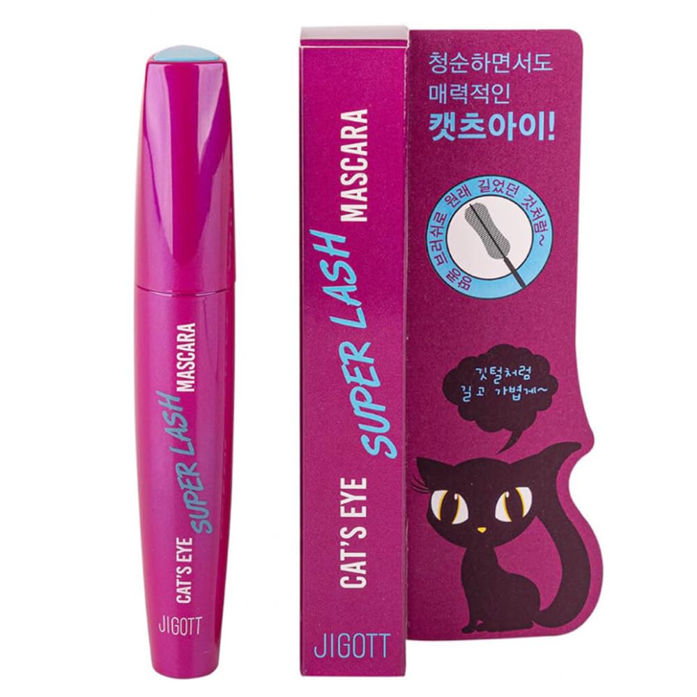 Jigott Cat's Eye Super Lash Mascara – brosse arachide pour cils définis.