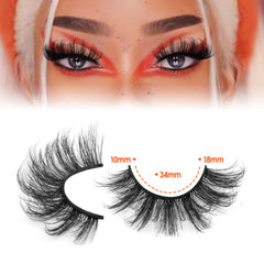 Cils Jimire vison avec effet œil-de-chat 18 mm pour agrandir l'œil.