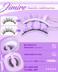 Pose rapide des cils magnétiques JIMIRE avec l'applicateur.