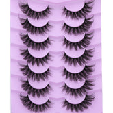 Cils JIMIRE vison duveteux œil-de-chat 17mm ensemble de 7 paires pour un look glamour.
