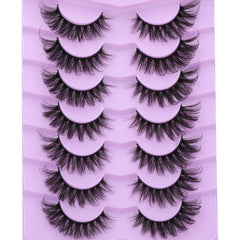Cils JIMIRE vison duveteux œil-de-chat 17mm ensemble de 7 paires pour un look glamour.