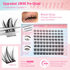 Clusters cils réutilisables JIMIRE pour un rendu naturel et confortable.