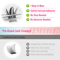 Fibres douces synthétiques JIMIRE pour des cils légers et confortables.
