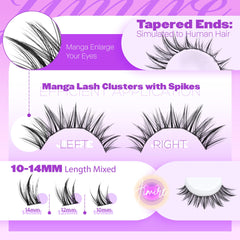 JIMIRE Manga Lash Clusters : bande fine 0-04 mm pour rendu naturel.