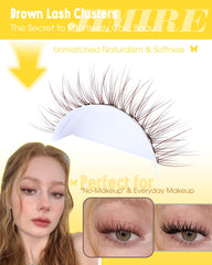 Cils JIMIRE brun effet plume, longueur 10-12 mm pour un regard léger.